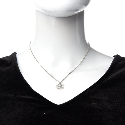 Chanel Crystal Timeless CC Necklace Silver 2 of 7