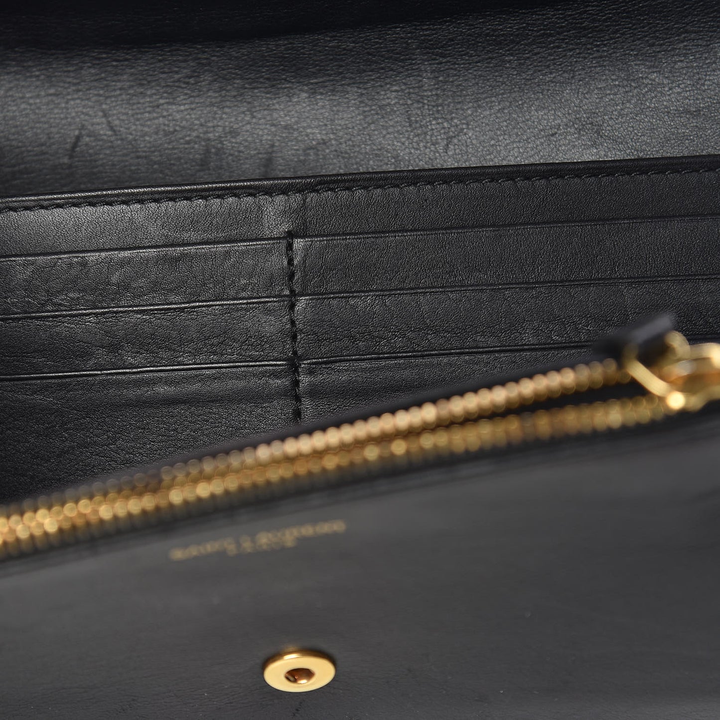 Calfskin Classic Y Ligne Clutch Black