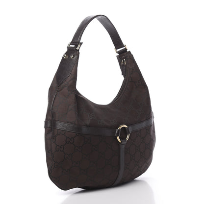Gucci Canvas GG Reins Hobo Brown Black 3 of 11