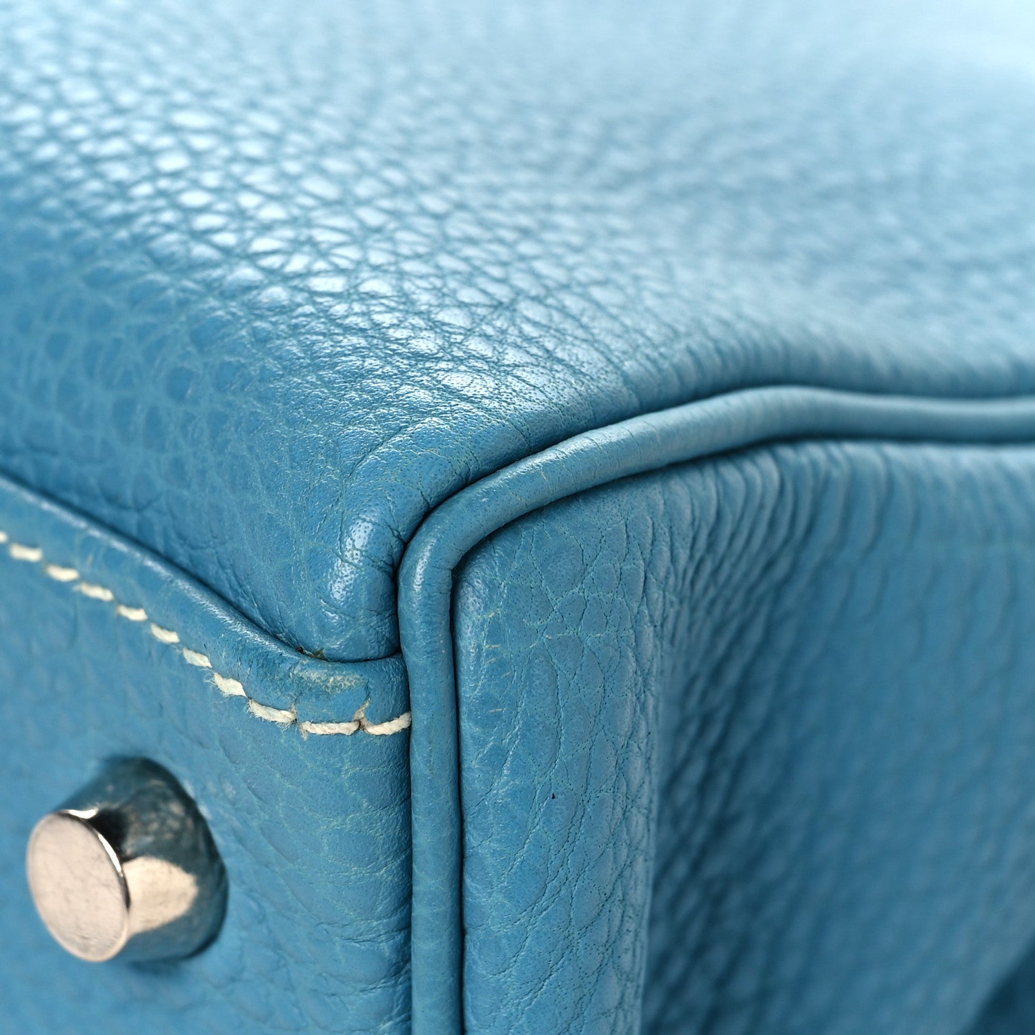 Hermes Togo Kelly Retourne 32 Bleu Jean 12 of 13