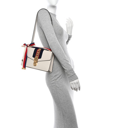 Gucci Calfskin Small Sylvie Shoulder Bag White 2 of 10
