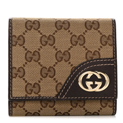 Gucci Monogram Britt Tri Fold Wallet Dark Brown 1 of 8
