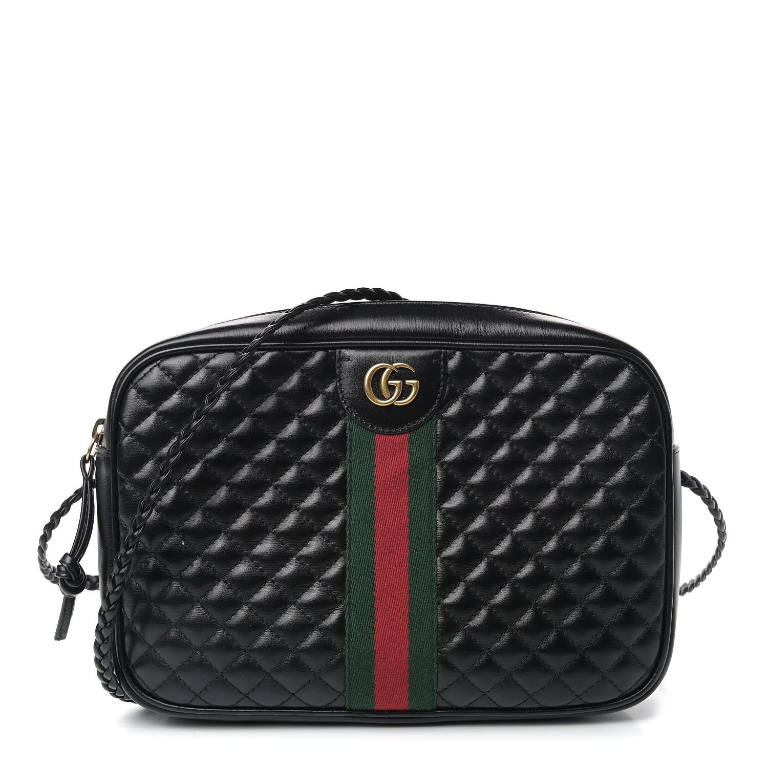 Gucci Calfskin Web Trapuntata Small GG Shoulder Bag Black 1 of 10