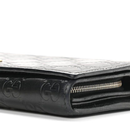 Gucci Guccissima Margaux Calfskin Metal Bar Chain Wallet Black 8 of 13