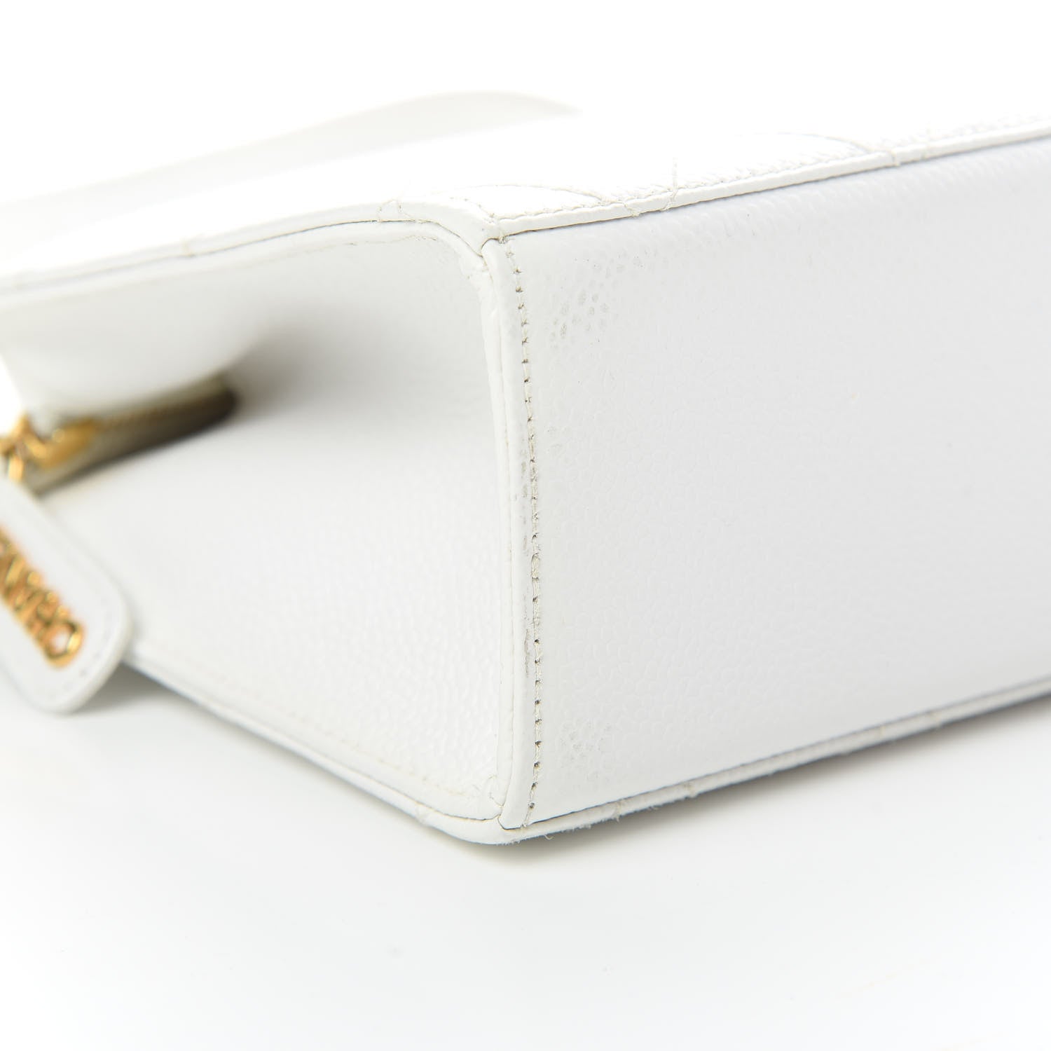 Chanel Caviar Quilted Top Handle Bag White 10 of 12