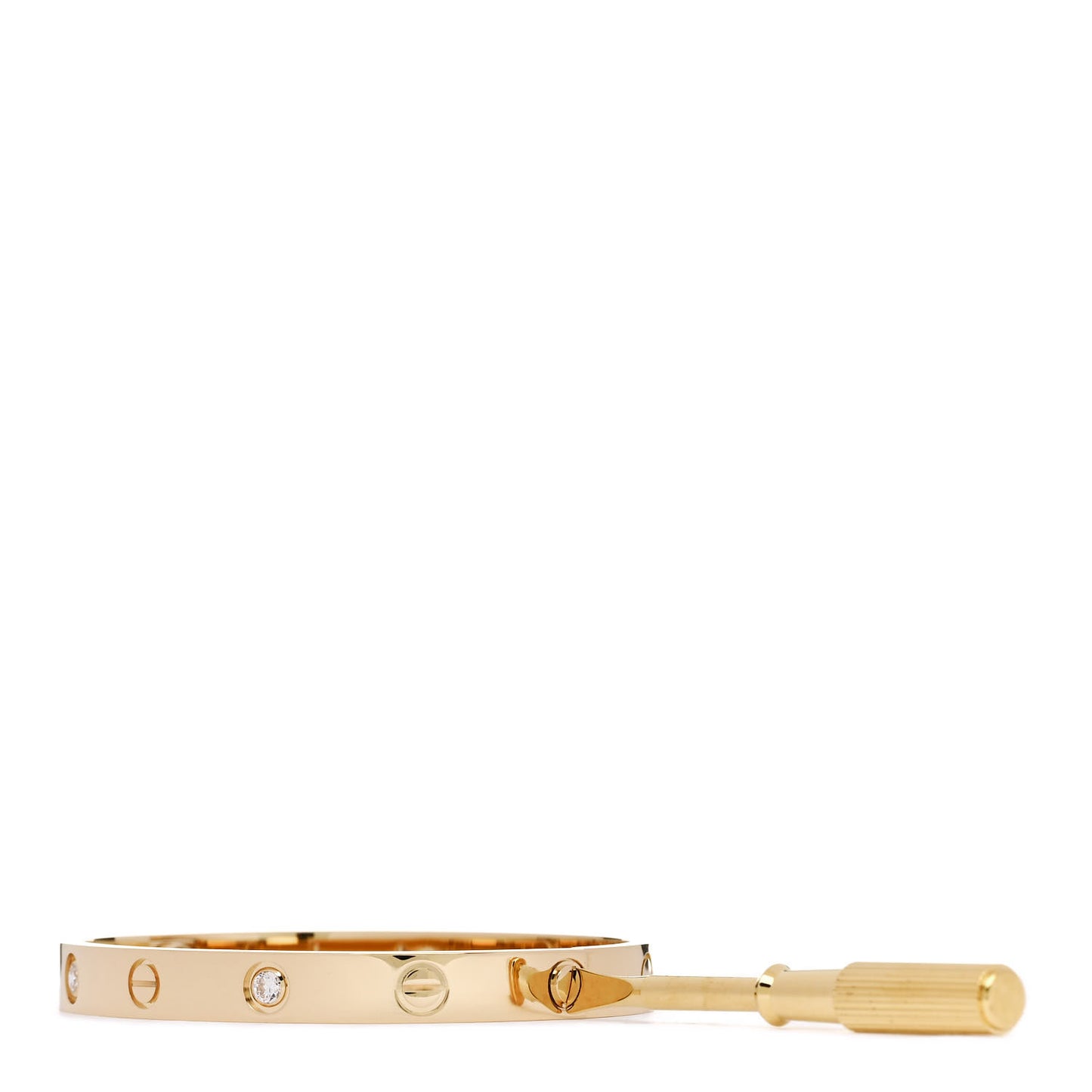 18K Yellow Gold 4 Diamond LOVE Bracelet 16