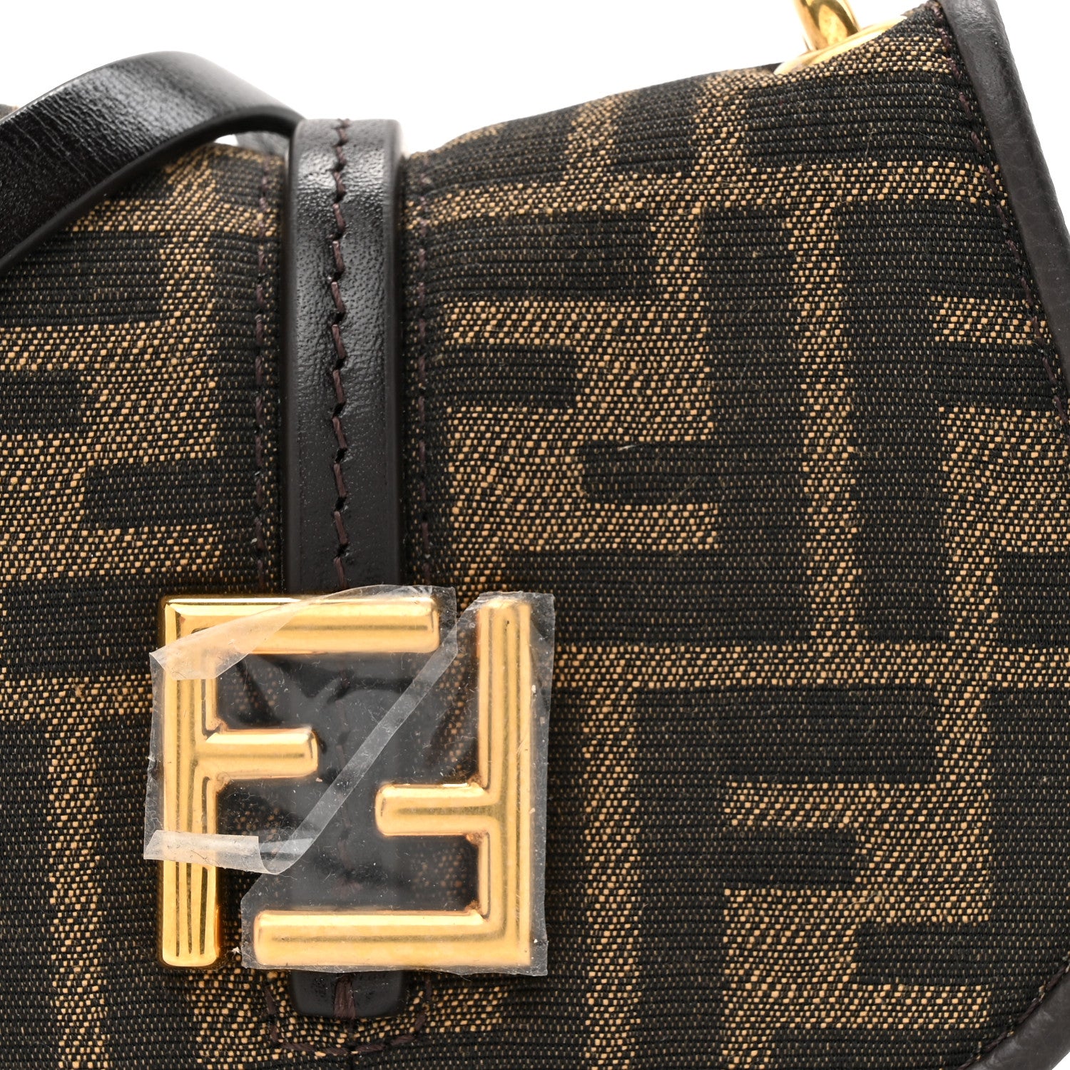 Fendi Fabric Jacquard Vitello Cher Cuoio FF 1974 Nano Fendi C'mon