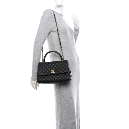 Chanel Caviar Quilted Small Coco Handle Flap Black 2 of 11