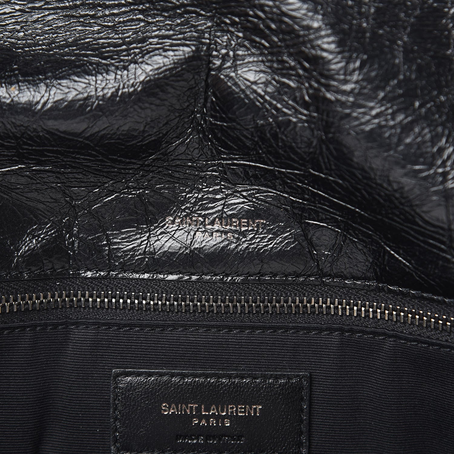 Saint Laurent Crinkled Calfskin Matelasse Monogram Large Niki Chain Satchel Black 7 of 13