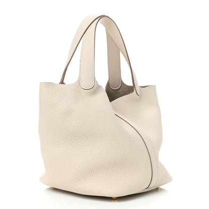 Hermes Taurillon Clemence Picotin Lock 22 MM Craie 2 of 10