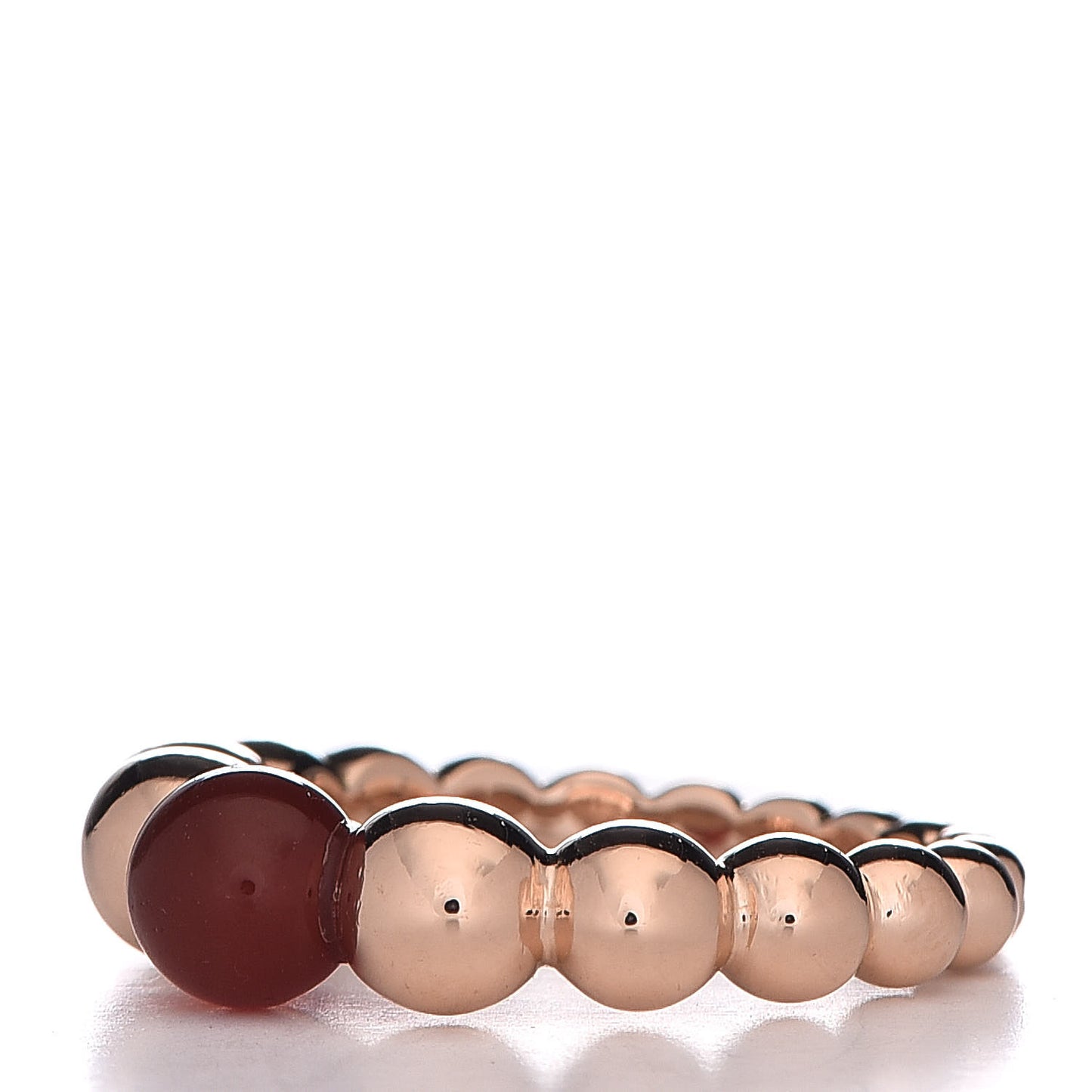 18K Rose Gold Carnelian Perlee Couleurs Variation Ring 50 5.25