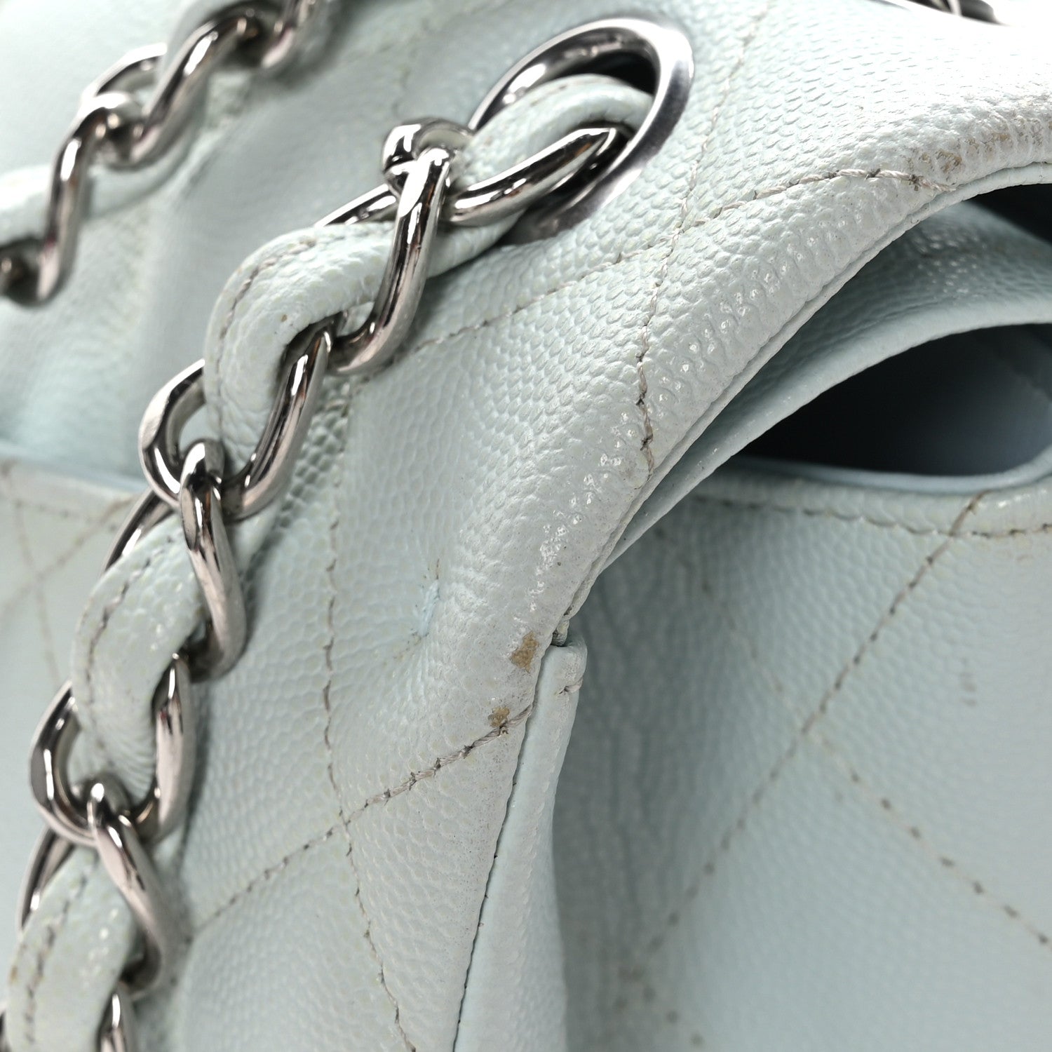 Chanel Caviar Quilted Jumbo Double Flap Light Blue 12 of 12