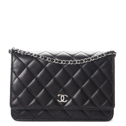 Chanel Lambskin Quilted Wallet On Chain WOC Black 1 of 8