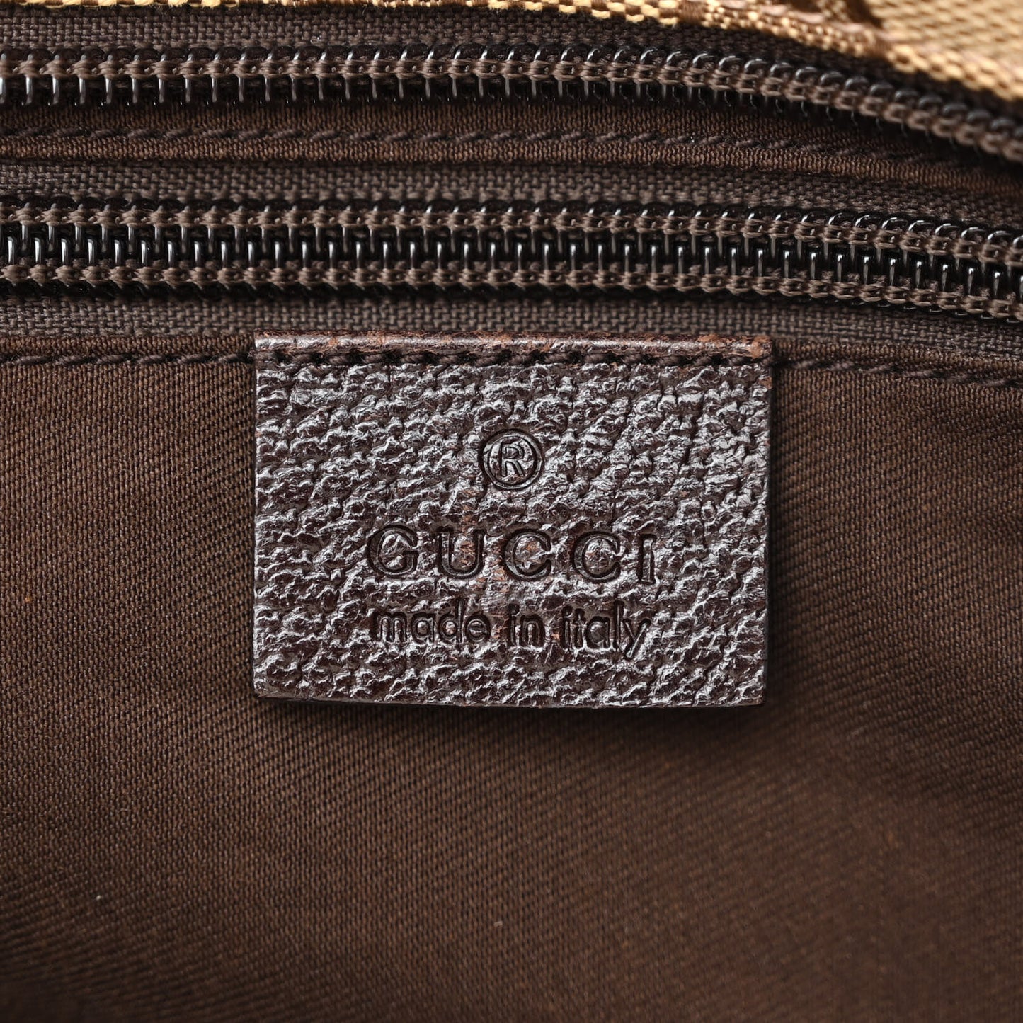 GG Monogram Small Web Handle Bucket Tote Dark Brown