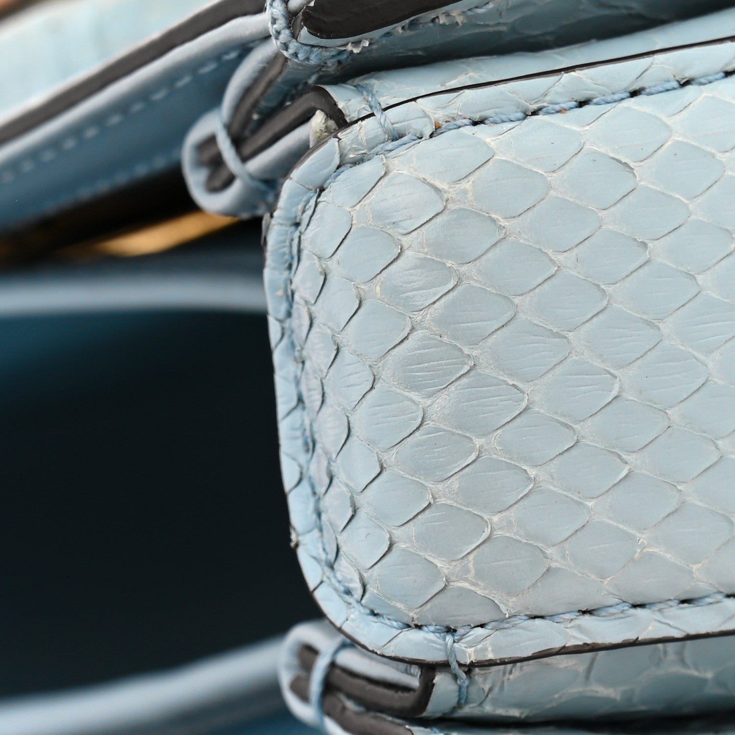 Gucci Snakeskin Small Bamboo 1947 Top Handle Bag Light Blue 13 of 14