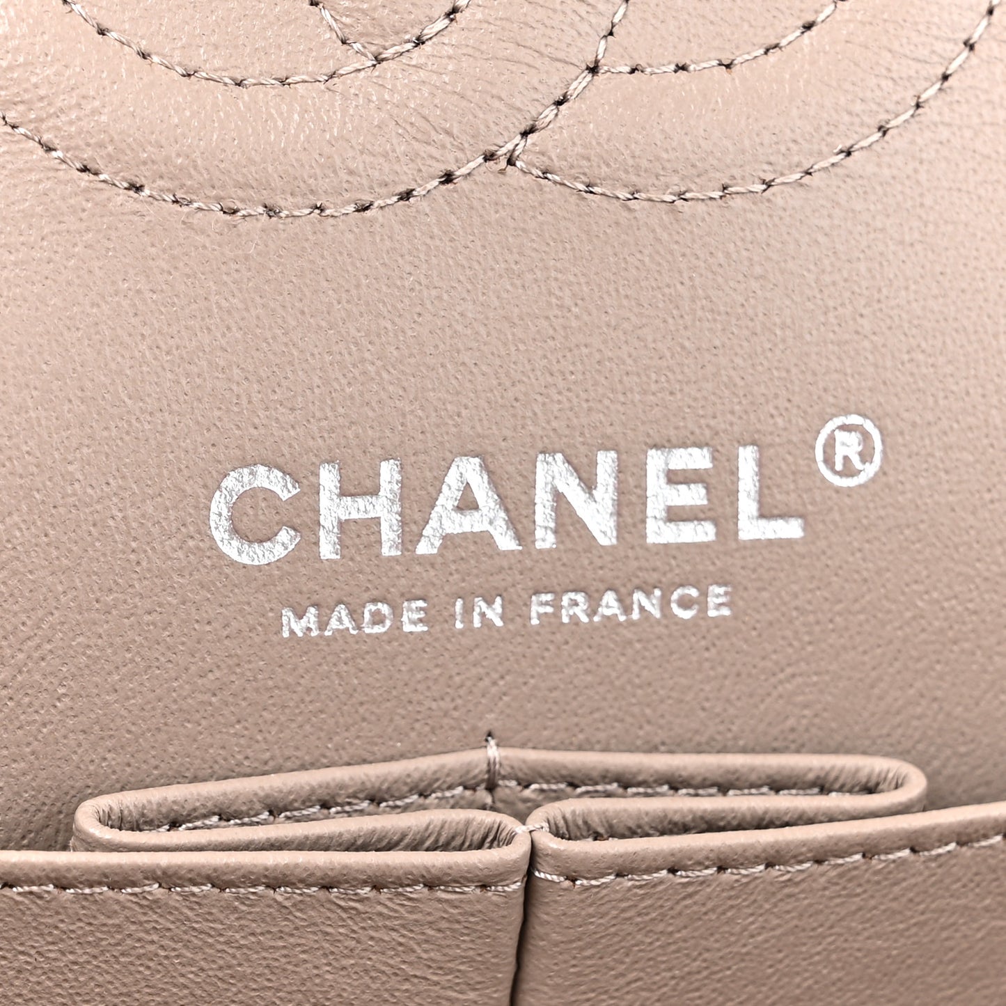 Crumpled Calfskin Chevron Quilted Small Double Flap Grey