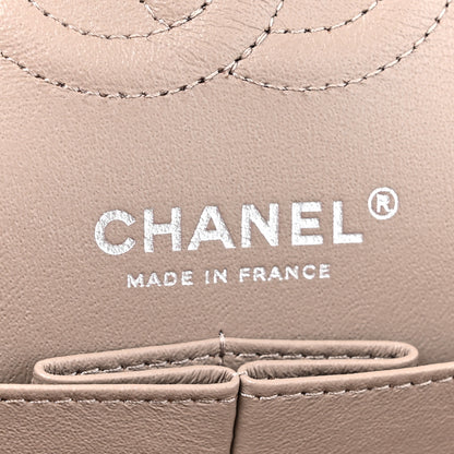 Chanel Crumpled Calfskin Chevron Quilted Small Double Flap Grey 6 of 10