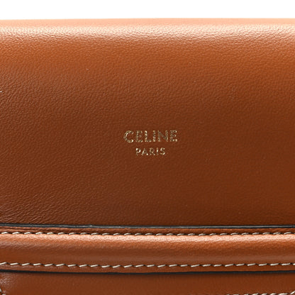 Celine Triomphe Canvas Lambskin Phone Pouch With Flap Tan 6 of 11