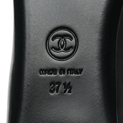 Chanel Patent Calfskin Lambskin Crystal CC Loafers 37.5 Black 6 of 9