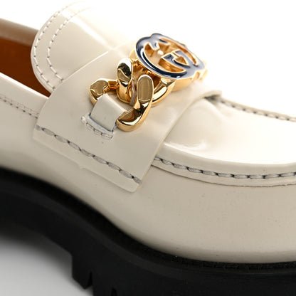 Gucci Cordovan Lux Womens Jeanne Platform Lug Sole 30/45mm Loafers 36 Mystic White 11 of 12