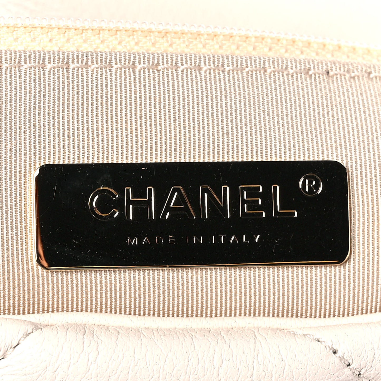 Lambskin Quilted Medium Chanel 19 Flap Light Beige