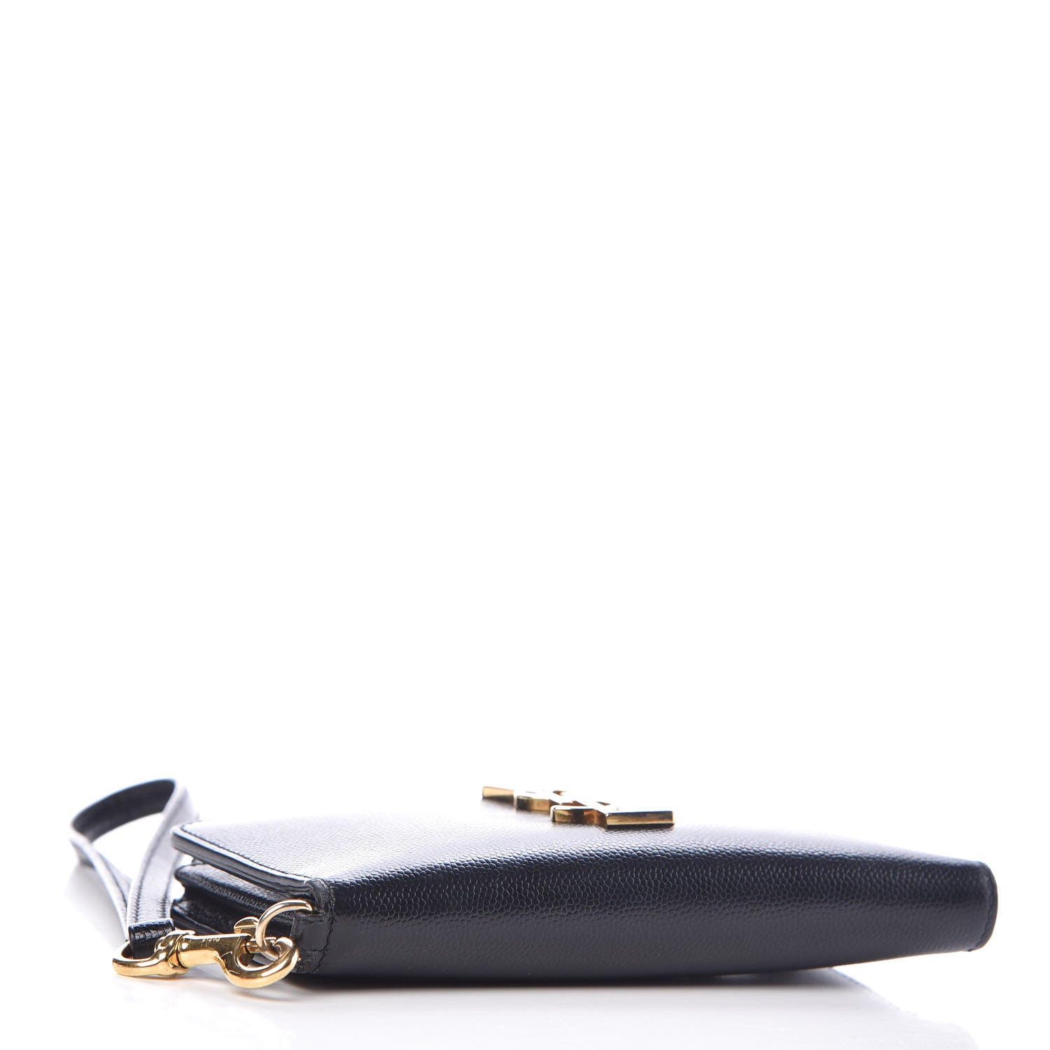 Saint Laurent Grain De Poudre Matelasse Monogram Phone Wallet Black 4 of 11