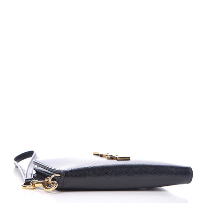 Saint Laurent Grain De Poudre Matelasse Monogram Phone Wallet Black 4 of 11