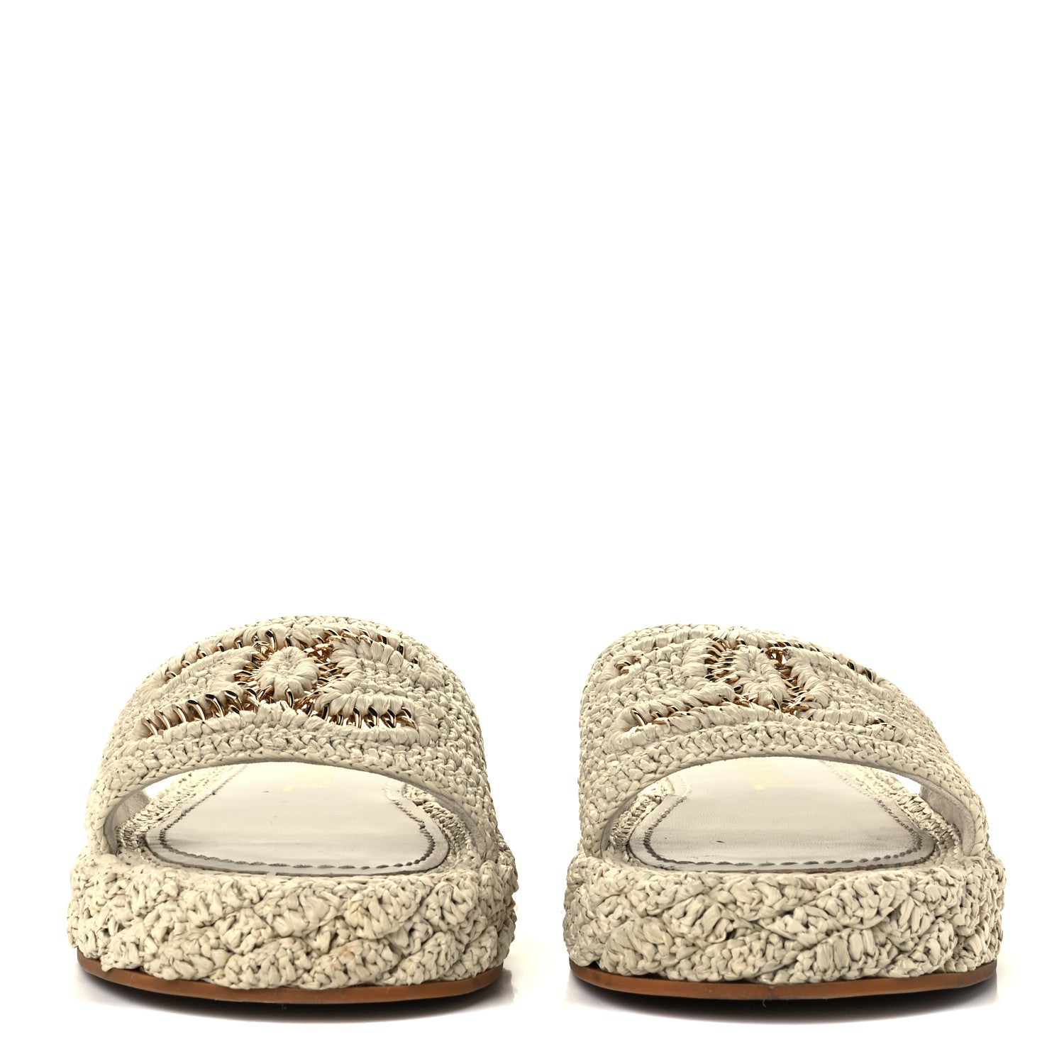 Chanel Cord Braided CC Mules 35 Light Beige 3 of 12