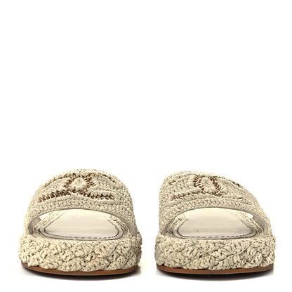 Chanel Cord Braided CC Mules 35 Light Beige 3 of 12