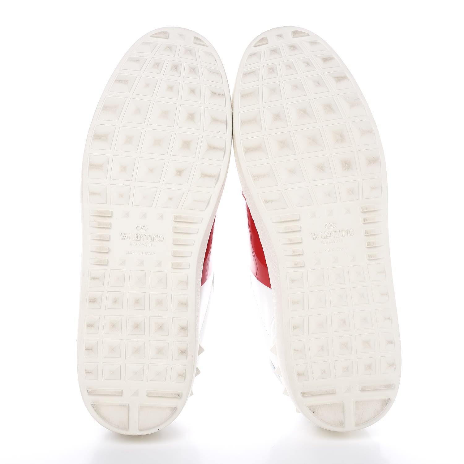 Valentino Garavani Calfskin Patent Rockstud Open Sneakers 39 White Rosso Valentino 5 of 13