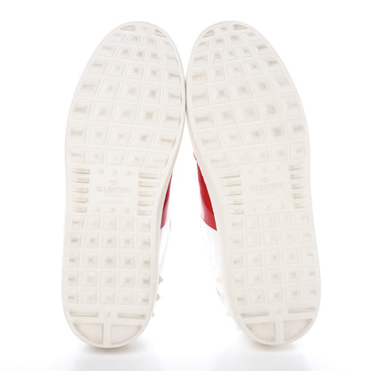 Valentino Garavani Calfskin Patent Rockstud Open Sneakers 39 White Rosso Valentino 5 of 13