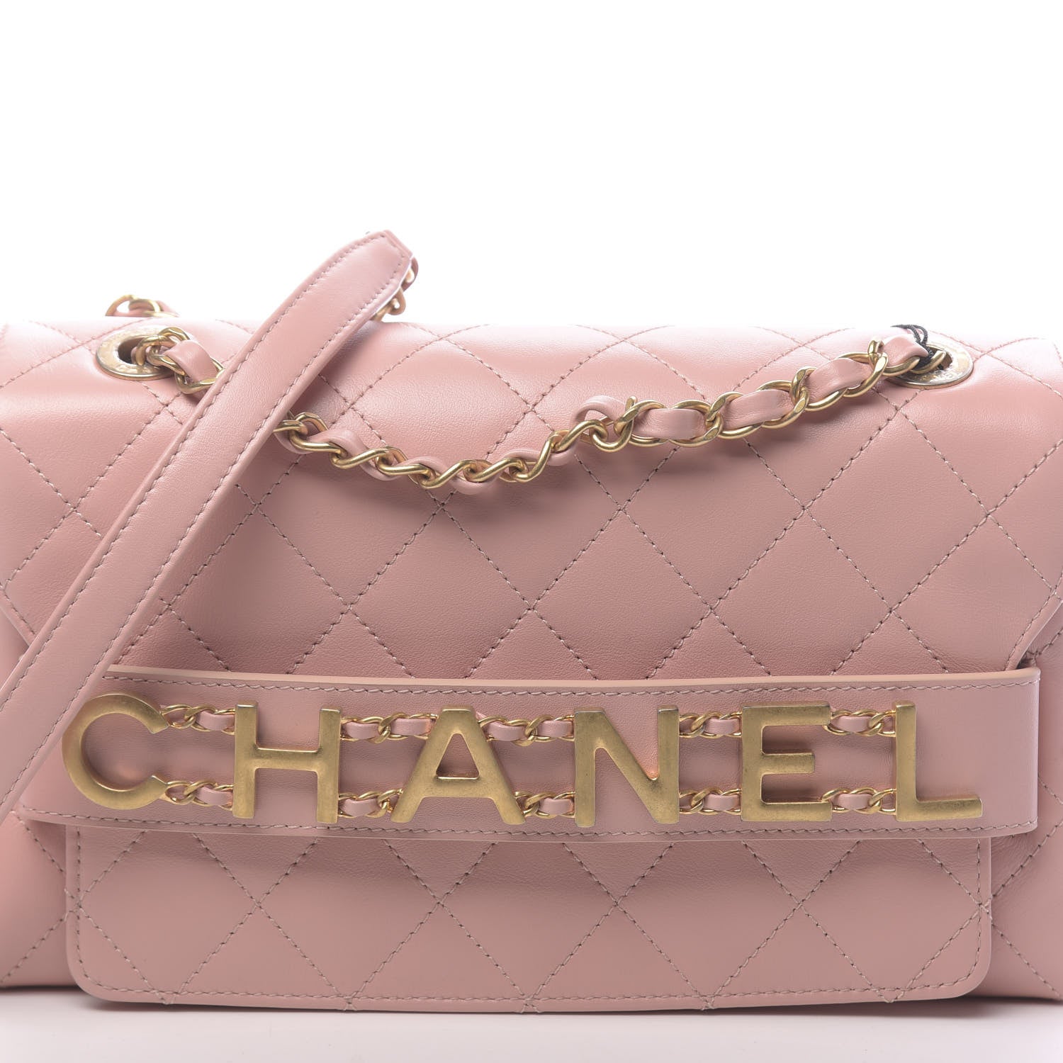 Chanel Calfskin Quilted Enchained Flap Light Pink 8 of 10