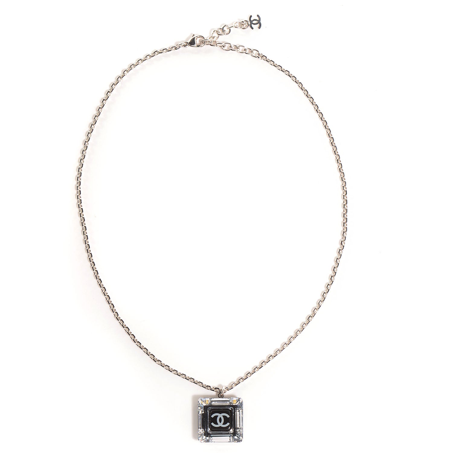 Chanel Lucite CC Square Charm Necklace 4 of 5