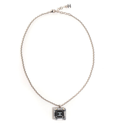 Chanel Lucite CC Square Charm Necklace 4 of 5