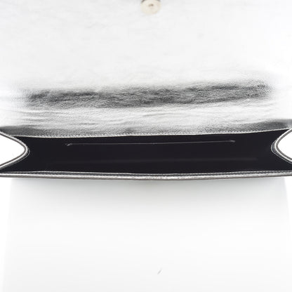 Saint Laurent Metallic Calfskin Monogram Large Belle De Jour Clutch Silver 7 of 9