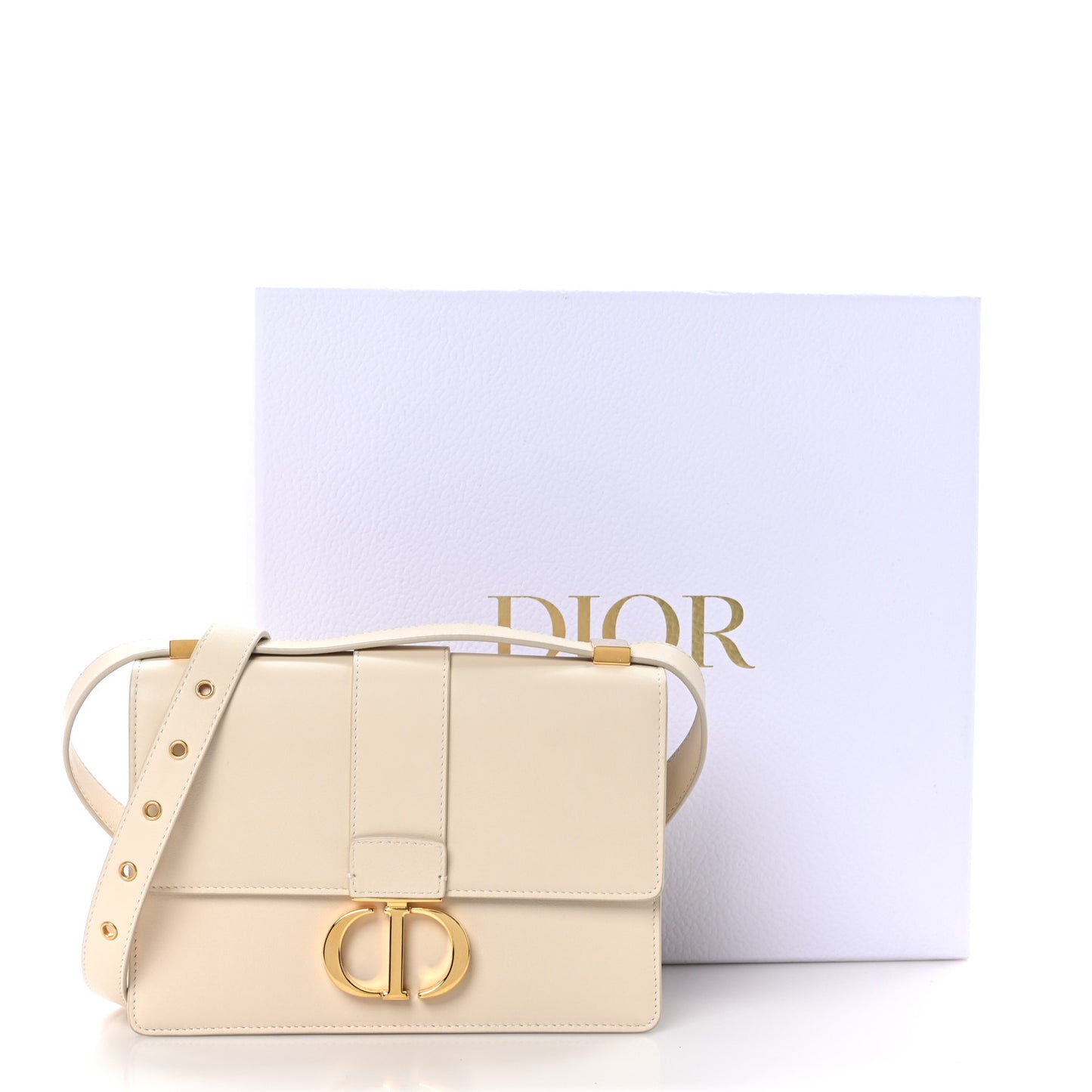 Smooth Calfskin 30 Montaigne Flap Bag Ivory