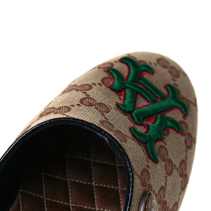 Gucci X MLB GG Monogram LA Dodgers Embroidered Womens GG Slippers 38.5 Beige Ruggine 7 of 11