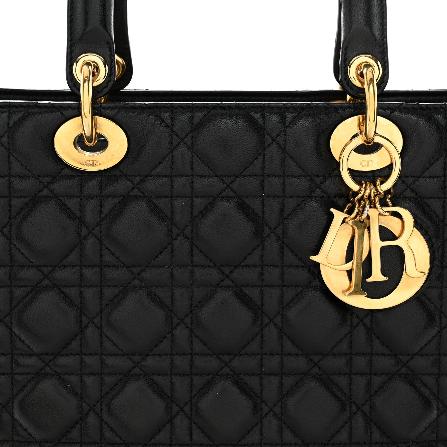 Christian Dior Lambskin Cannage Large Lady Dior Black 8 of 13