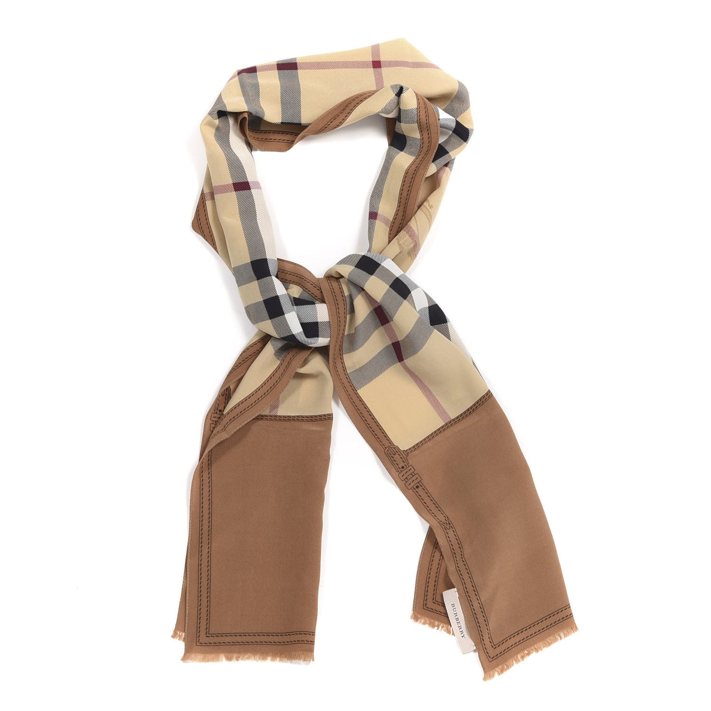 Modal Silk Cashmere Haymarket Check Scarf Bronze