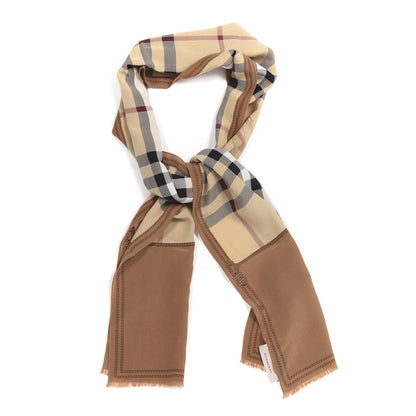 Burberry Modal Silk Cashmere Haymarket Check Scarf Bronze 1 of 5