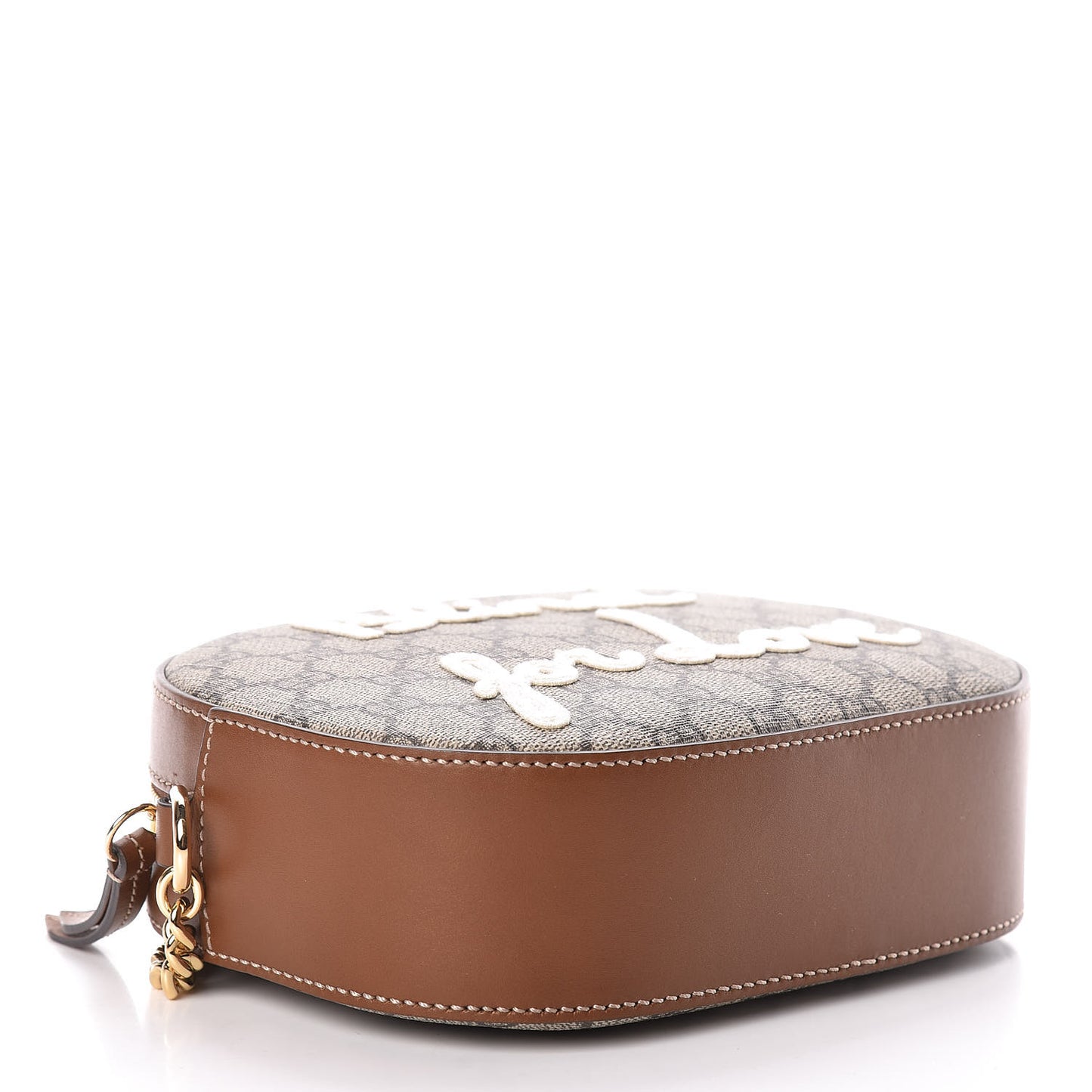 GG Supreme Monogram Blind For Love Embroidered Mini Chain Shoulder Bag Beige Tuscany