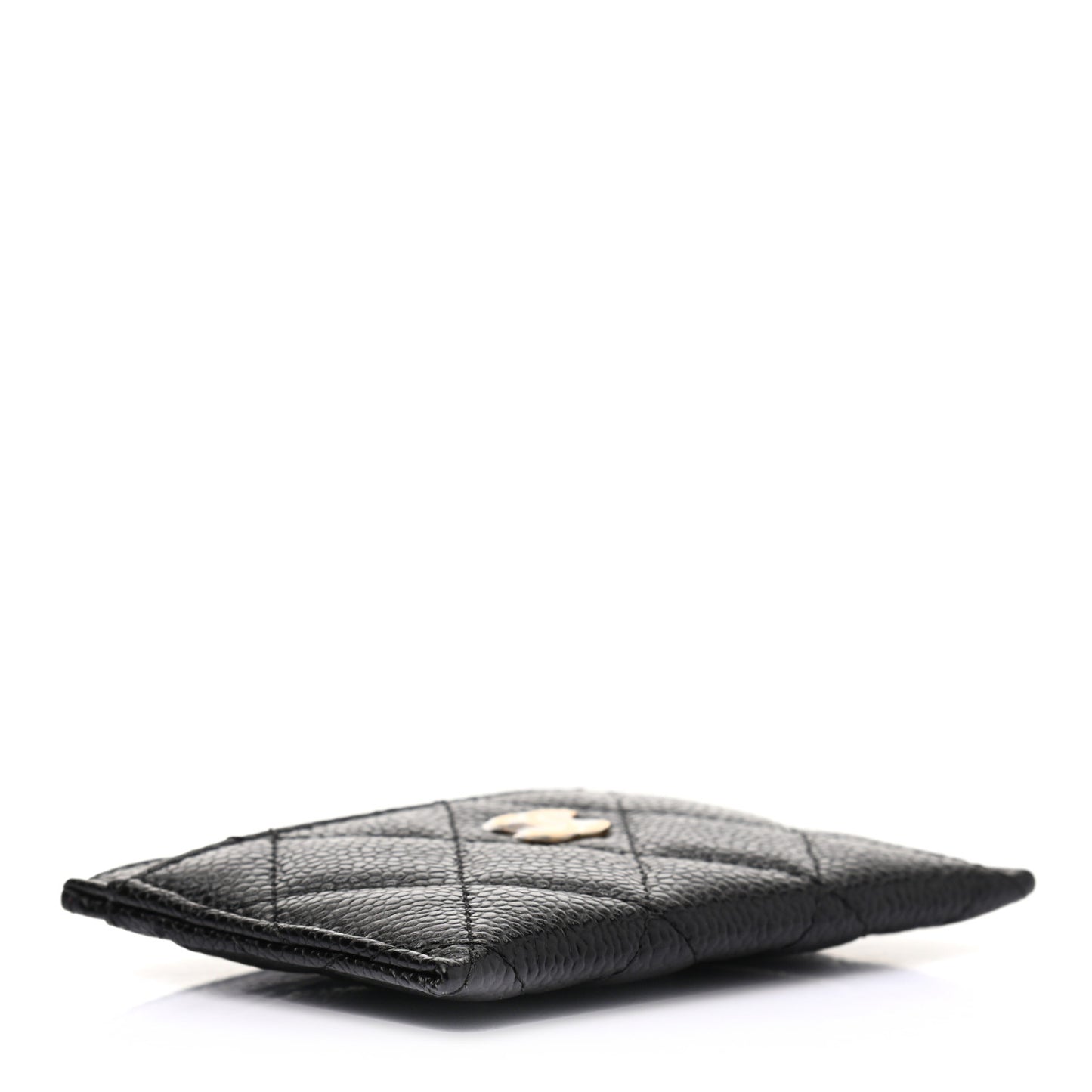 Caviar Quilted Card Holder Black