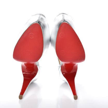 Christian Louboutin Kid Glitter Exagona 160 Pumps 41 Silver 4 of 7