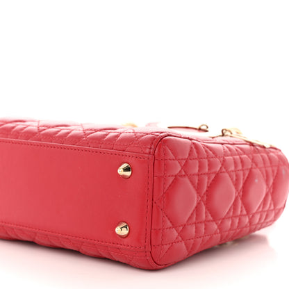 Christian Dior Lambskin Cannage Small Lucky Badges My Lady Dior Red 10 of 12