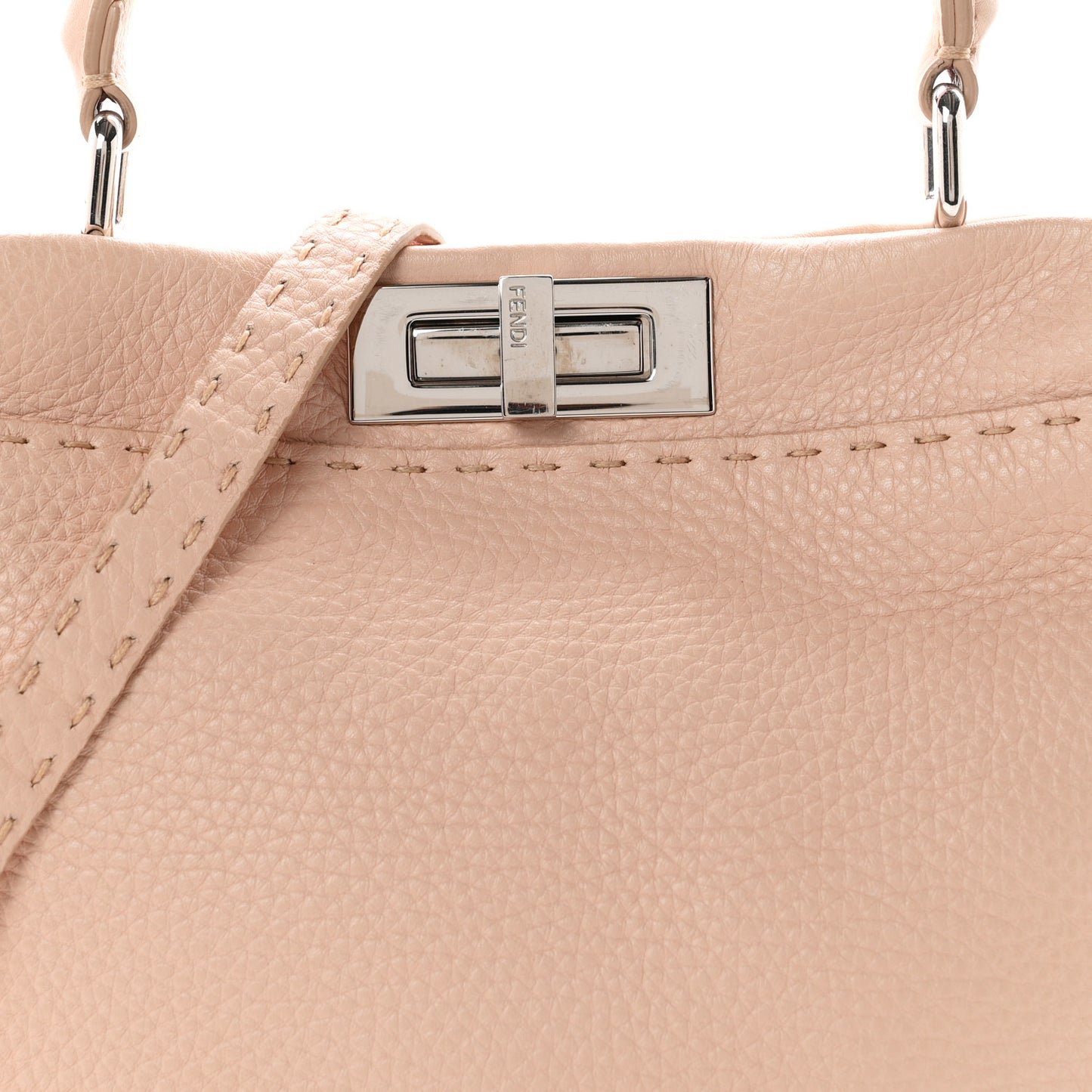 Cuoio Romano Selleria Bi-Color Medium Peekaboo Iconic Satchel Rosa Plaster Pesca