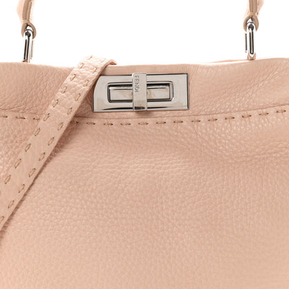 Fendi Cuoio Romano Selleria Bi-Color Medium Peekaboo Iconic Satchel Rosa Plaster Pesca 8 of 10