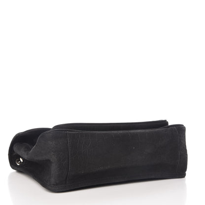 Saint Laurent Nubuck Crocodile Embossed Monogram Medium Niki Chain Satchel Black 4 of 9