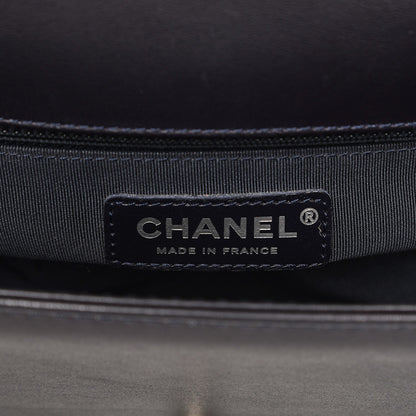 Chanel Calfskin Quilted New Medium Boy Top Handle Flap Dark Blue 7 of 11