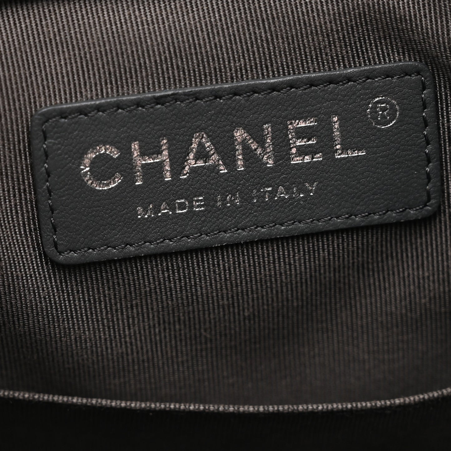 Metallic Grained Goatskin Chevron Quilted Gabrielle Backpack Dark Silver Gold