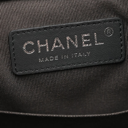 Chanel Metallic Grained Goatskin Chevron Quilted Gabrielle Backpack Dark Silver Gold 5 of 9